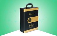 Upscale / नोबल पेपर पैकेजिंग बॉक्स, गोल्डन वेल्वेट इफेक्ट के साथ वाइन वुडन गिफ्ट बॉक्स