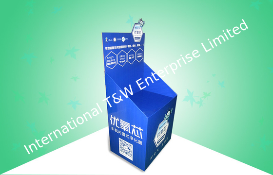 अच्छी कीमत Blue Cardboard Dump Bins For Promoting Air filter , Easy - assembly ऑनलाइन