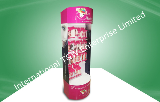 अच्छी कीमत Eye - Catching Cosmetic POS Cardboard Display With Hook For Showcase Heavy Products ऑनलाइन